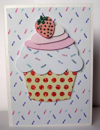 Cupcake with Strawberry Sbs by Margaret McCartney