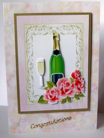 Champagne & Roses in a Ornate Frame by Margaret McCartney