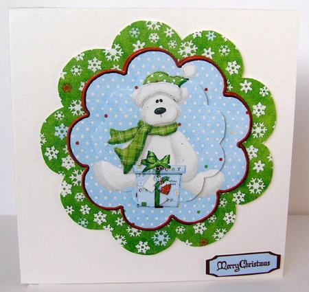 Beary Christmas Flower Shape Plate with Pyramage by Margaret McCartney