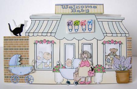 Baby Boy Boutique Shopping with Grandma Shaped Cut & Fold by Margaret McCartney