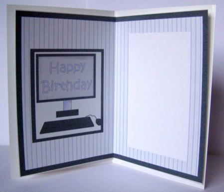 Happy Birthday Male Computer Card Insert by Margaret McCartney