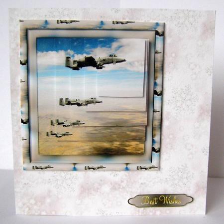 Thunderbolt A10 Fighter Jet Corner Stacker Card Front by Margaret McCartney