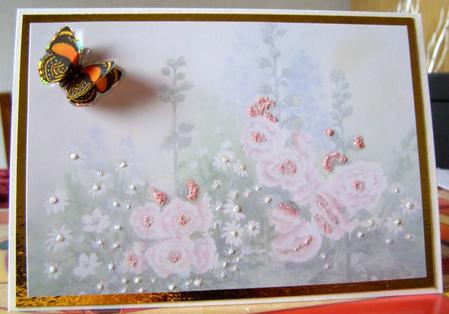 Watercolour Hollyhocks and Daisies Vellum by Margaret McCartney