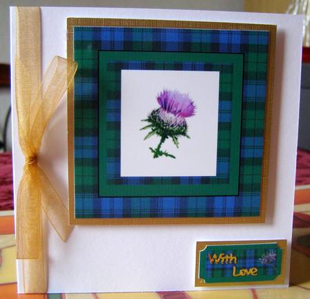Scotland Black Watch Tartan Toppers/card Front by Margaret McCartney