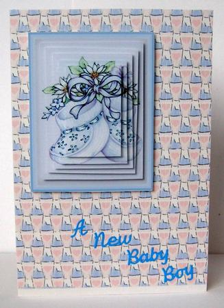 Blue Booties & Flowers by Margaret McCartney