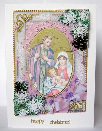 Religious Snow 7x5inch Scalloped Duo Corner Stacker by Margaret McCartney