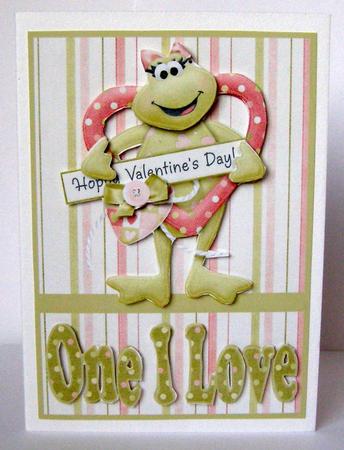 Hoppy Valentines Day! One I Love Card by Margaret McCartney