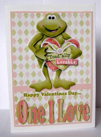 Toadally Yours! Happy Valentines Day One I Love Card by Margaret McCartney