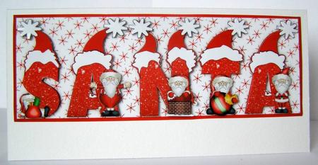Santa Hats Large Dl Card Front and Step by Step by Margaret McCartney