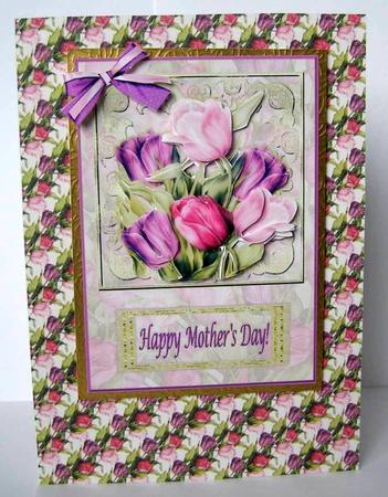 Tulips Topper for Mother's Day Card by Margaret McCartney