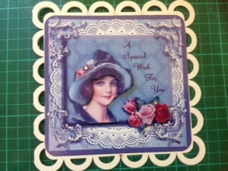 Vintage Lady in Blue by Margaret Mountstephens