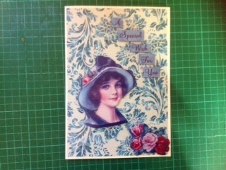 Vintage Lady in Blue by Margaret Mountstephens