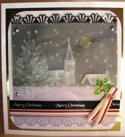 Winter Church in Snow Vellum by Margaret Mountstephens