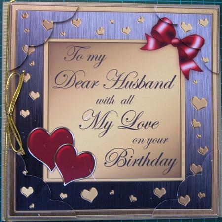 8 x 8 Husband Birthday Scalloped Corner Topper by Margaret Mountstephens