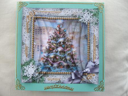 How My Tree Looks Snow 5inch Side by Side Rounded Stacker by Margaret Mullan
