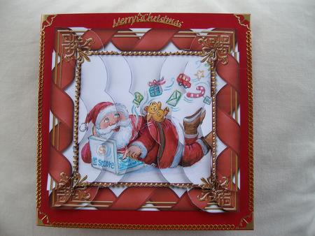 E-shop Santa 5in Side by Side Round Scallop Stacker by Margaret Mullan