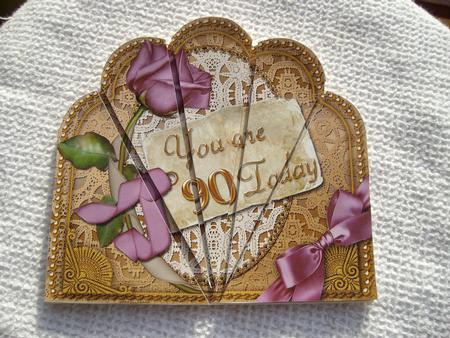 Plum Gold 90 Today Ornate Scallop Deco Stacker by Margaret Mullan
