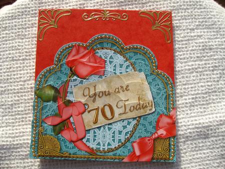 Coral Teal 70 Today Ornate Scalloped Bottom Stacker by Margaret Mullan