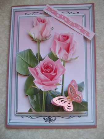 Mother , Roses Pyramid with 3D Roses by Margaret Mullan