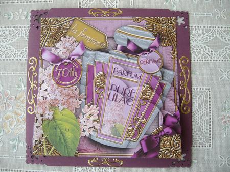 Lilac Perfume 70th Birthday 5in Scallop Bottom Stacker by Margaret Mullan