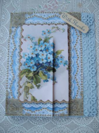 Forget-me-knots Lace 7x5inch One Corner Stacker by Margaret Mullan