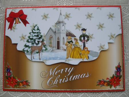 Christmas Scene of a Church A4 by Margaret Mullan