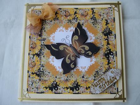 Adorable Butterfly in Half-floral Frame Topper 5 by Margaret Mullan