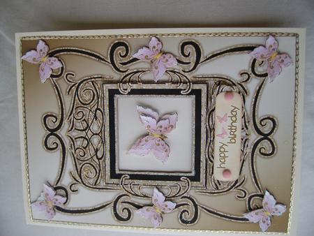 Fancy Blank Frame with Butterflies 5 by Margaret Mullan