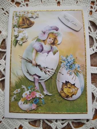 Vintage Easter Card Front by Margaret Mullan