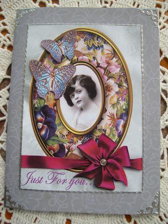 Vintage Girl with Bow by Margaret Mullan