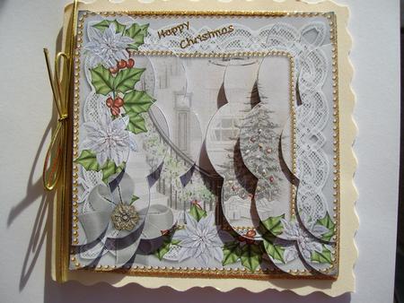 Grey Tree Poinsettia 5in Scalloped Side Stacker by Margaret Mullan