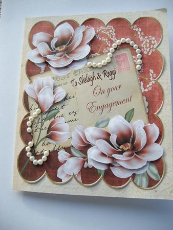 Cerise Magnolia Your Engagement 6in Scallop Step by Step by Margaret Mullan