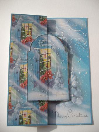 Warm Glow from the Window No Hole Foldback Card by Margaret Mullan