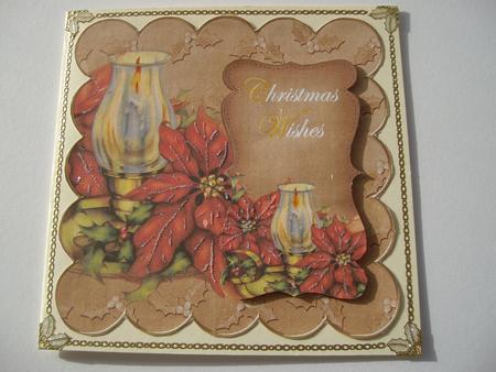 Vtea Candle Lantern Christmas Wishes 8in Scallop Topper by Margaret Mullan