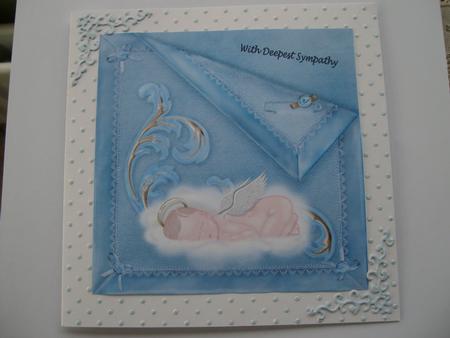 Baby Boy Blank 7x7 Card Front by Margaret Mullan