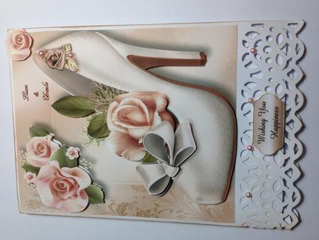 Stunning Shoes Satin Square - the Wedding - Pink Roses by Margaret Mullan