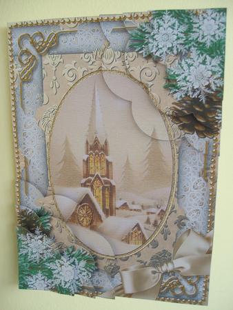 Steeple Snow 7x5in Scalloped Duo Corner Stacker by Margaret Mullan