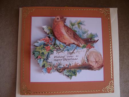 Vintage Christmas Robin by Margaret Mullan