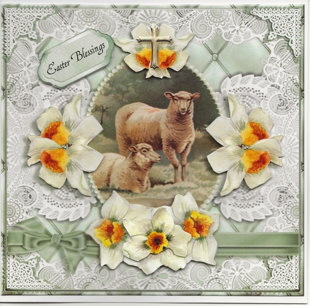 Easter Card Front with Sheep Kit-2 by Margaret Prior