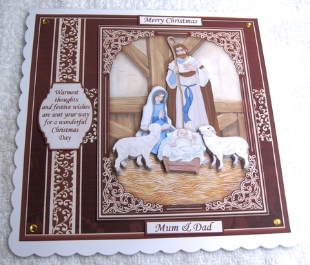 CHRISTMAS NATIVITY 7.5 or A5 Decoupage Card Kit by Margaret Scott