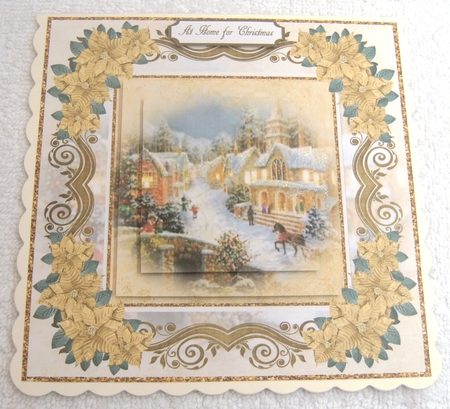 Christmas Snow falling Gold Poinsettia Flowers   by Margaret Scott