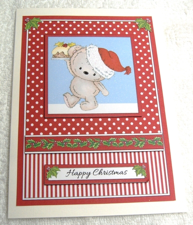 Cute Little Santa Bear Topper by Margaret Scott