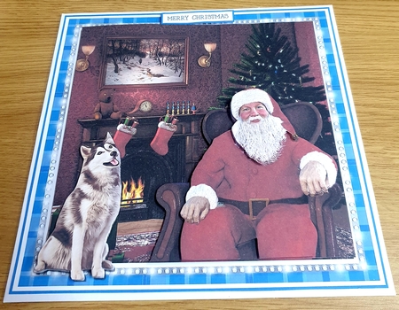 CHRISTMAS HUSKY & SANTA by Margaret Scott