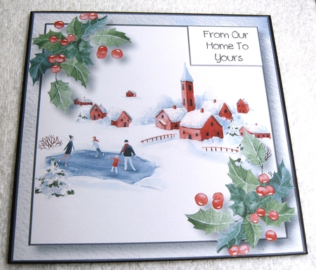 The Christmas Village - The Frozen Pond 8x8 by Margaret Scott
