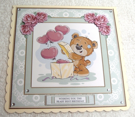 Cute Teddy Bear Birthday Topper by Margaret Scott