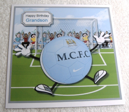 Manchester City Humorous Card Topper by Margaret Scott