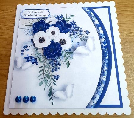 Blue Bouquet - Rounded Offset Card Mini Kit by Margaret Scott