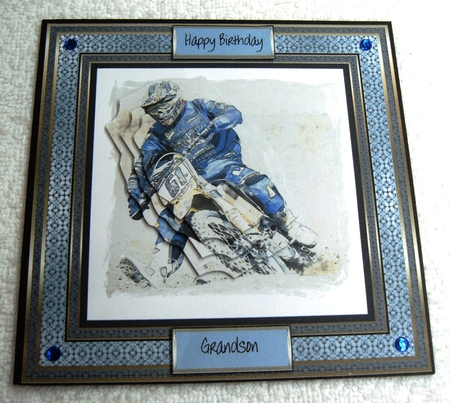Motor cross biking 7x7 card by Margaret Scott