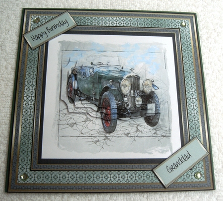 Vintage car 7x7 card by Margaret Scott