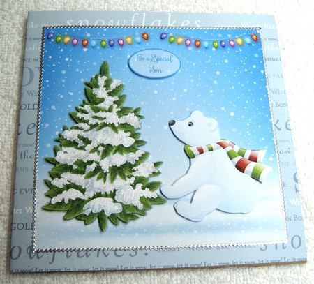 CHRISTMAS POLAR BEAR 6X6 by Margaret Scott
